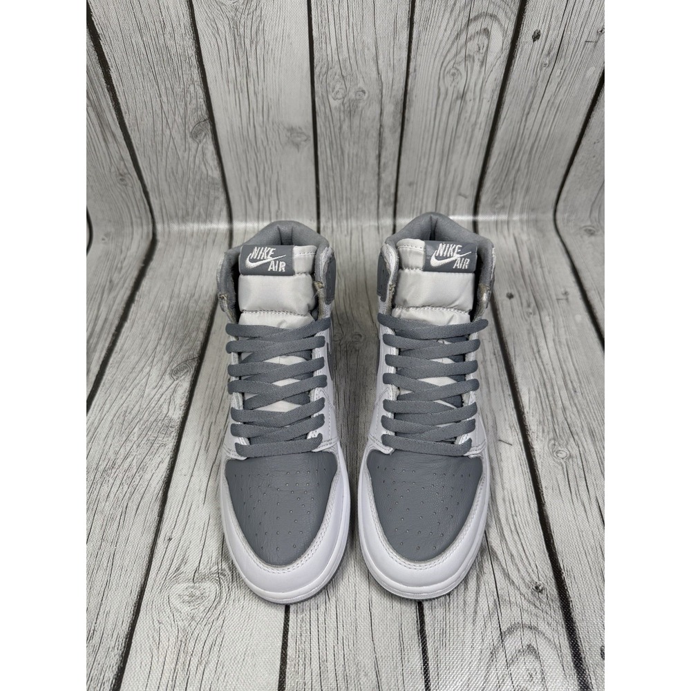 Nike Boys Air Jordan 1 High OG 575441-037 White Gray Basketball Shoes Size 5.5Y